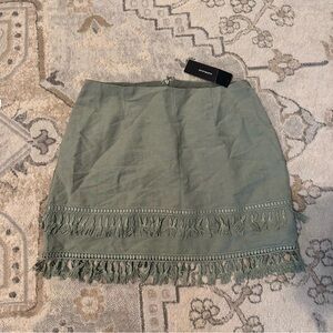 Lulu's Sage Green Tassel Skirt